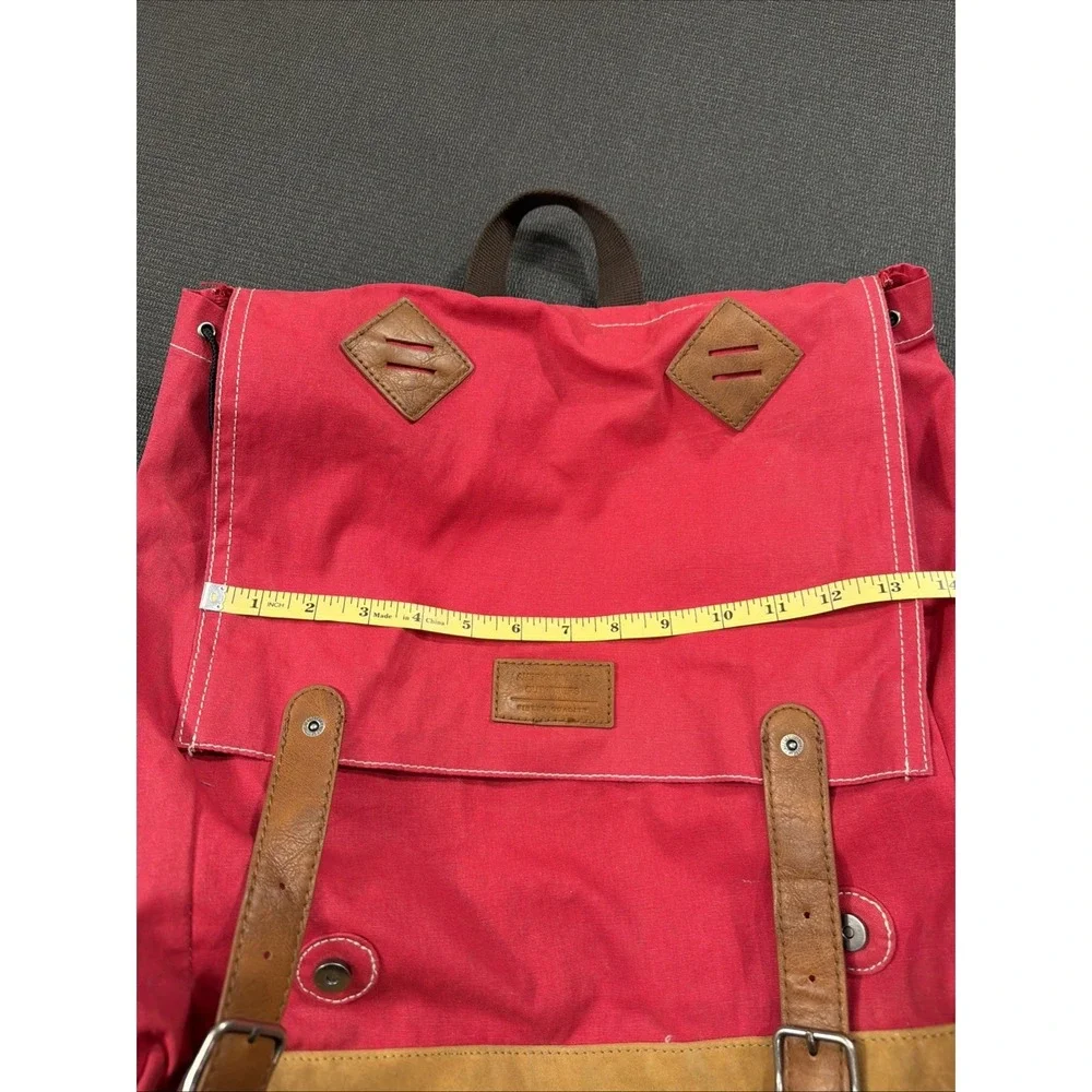 American Eagle Outfitters Canvas Backpack Draw String Faux Leather Trim
